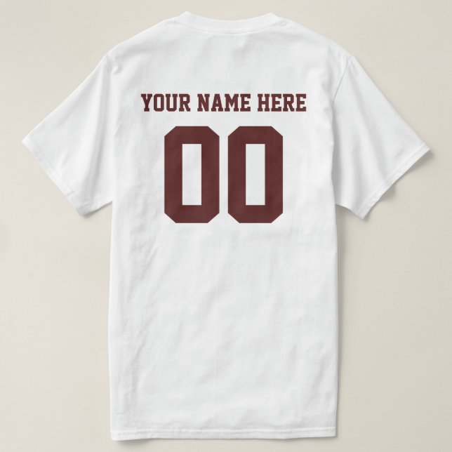 Camiseta Seus próprios números e nome (Verso do Design)