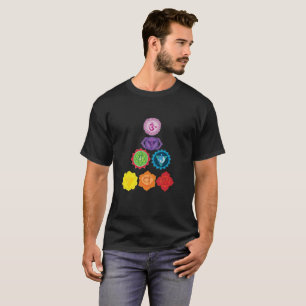 Camiseta Seven Chakra Basic Dark T-Shirt, Yoga Healers