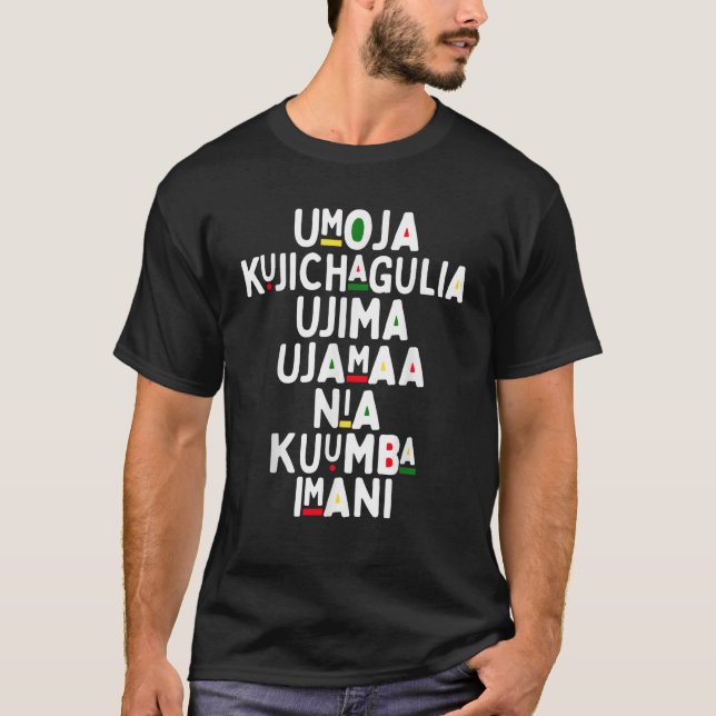 Camiseta Seven Principles Of Kwanzaa African American Holid (Frente)