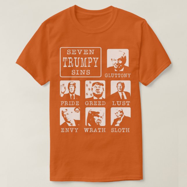 Camiseta Seven Trumpy Sins (Frente do Design)