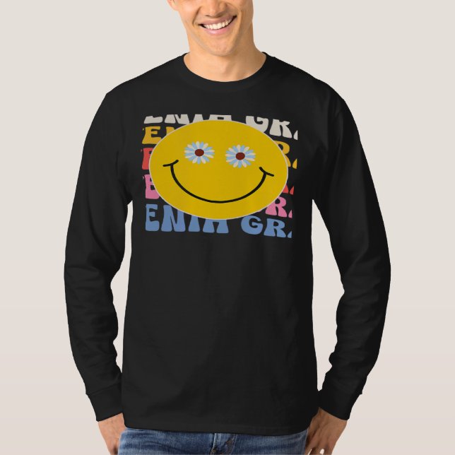 Camiseta Seventh Grade Smile Groovy Back To School 7th Grad (Frente)