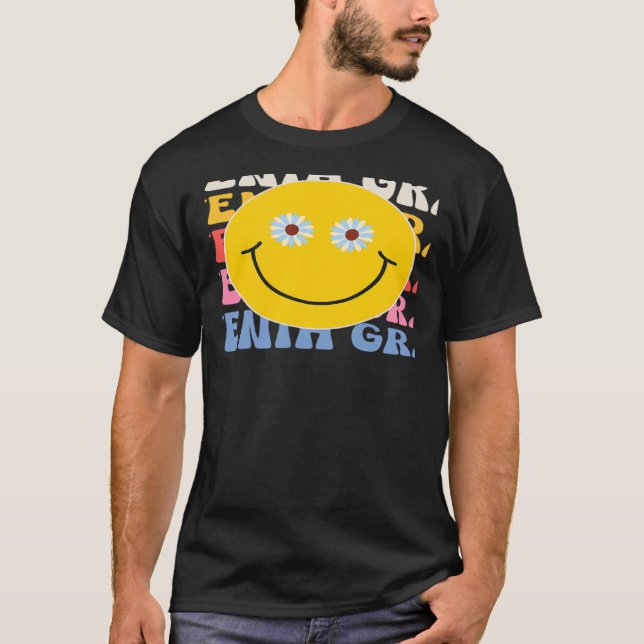 Camiseta Seventh Grade Smile Groovy Back To School 7th Grad (Frente)