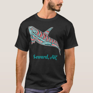 Camiseta Seward, Alaska em cima da baleia assassina Orca Na