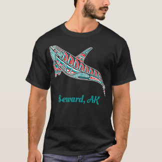 Camiseta Seward, Alaska em cima da baleia assassina Orca Na