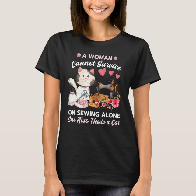Camiseta Sewing and Cat (Frente)