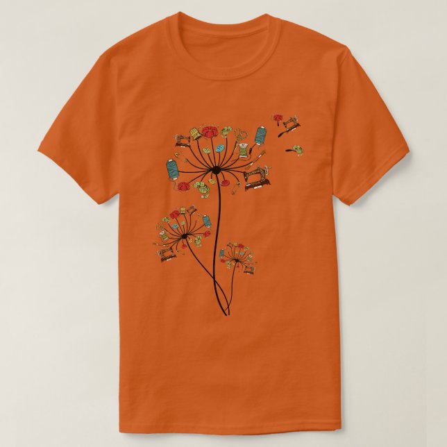 Camiseta Sewing Dandelion Flowers Quiling 1 (Frente do Design)