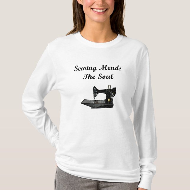 Camiseta Sewing emenda a alma (Frente)