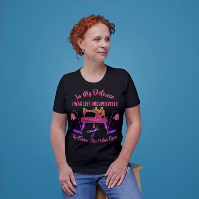 Camiseta Sewing Funny Quote em Máquinas de Costura Rosa (Criador carregado)