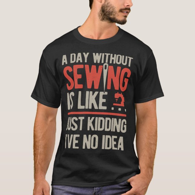 Camiseta Sewing Funny retro (Frente)