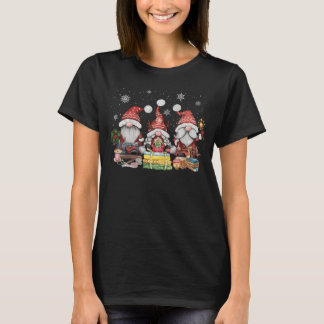 Camiseta Sewing gnomos três ganchos de colcha Xmas Presente