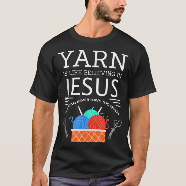 Camiseta Sewing Jesus Quilling Yarn Agulha Christian (Frente)