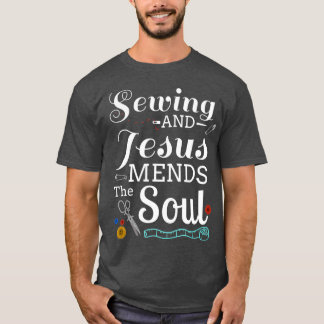 Camiseta Sewing Jesus Quilting Agulha Christian