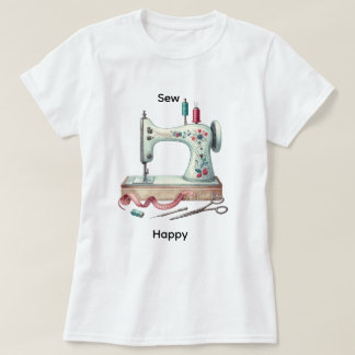 Camiseta Sewing machine cute craft sew happy t-shirt 