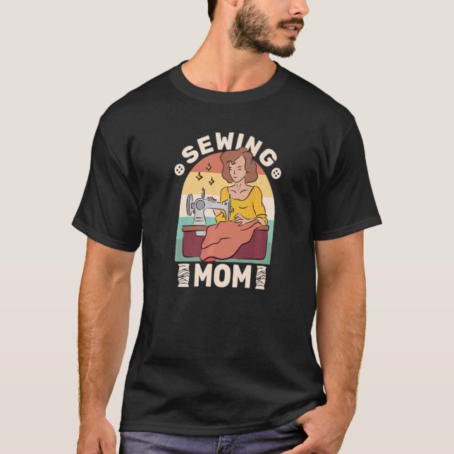 Camiseta Sewing Mom for women Quilting retro sew sewing mac (Frente)