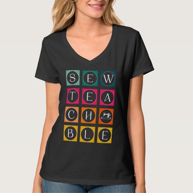 Camiseta Sewteachable Colorful Squares (Frente)