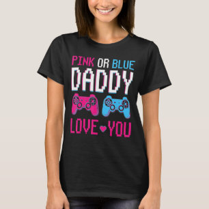 Camiseta Sexo Cor-De-Rosa Ou Azul Revelar Pai De Jogo De Ví