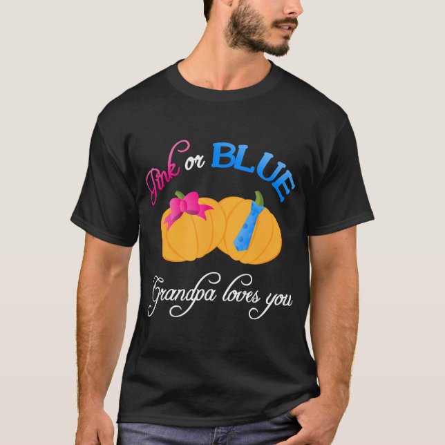 Camiseta Sexo da Abóbora Revele Que Vovô Te Ama Tema De Que (Frente)