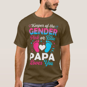 Camiseta Sexo De Bebê Revela Chá Rosa Ou Azul Papá Loves