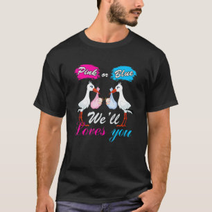 Camiseta Sexo De Pássaros Revelam Menino Ou Menina Rosa Ou 