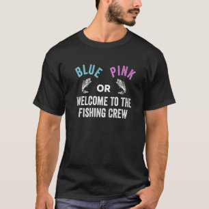 Camiseta Sexo Diga Boas-Vindas A Azul Ou Rosa Ao Cr De Pesc