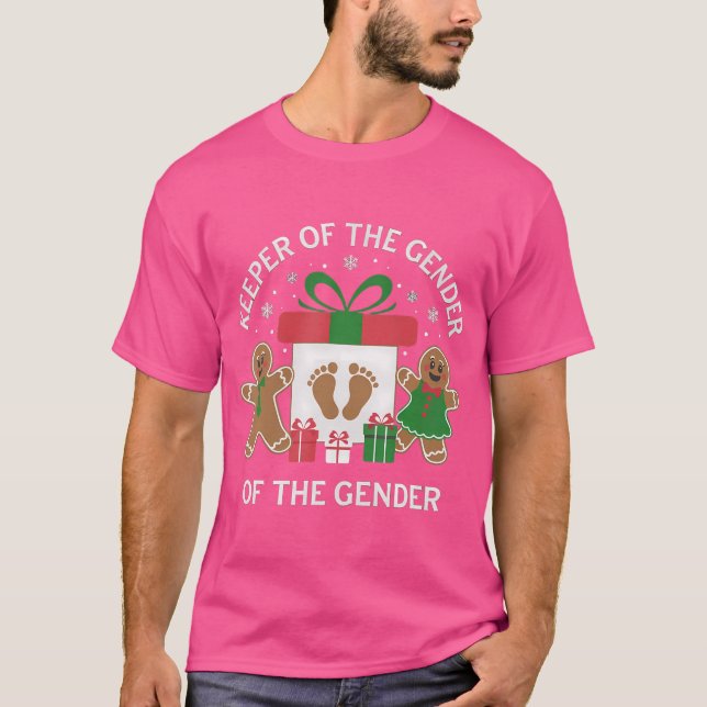 Camiseta Sexo do Criador de Natal Revelar Anúncio do Bebê P (Frente)