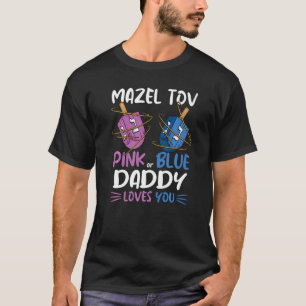 Camiseta Sexo Do Gênero Reveal Mazel Tov Dreidel Rosa Ou Az