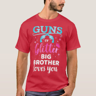 Camiseta Sexo revela armas brilhando irmão combinando bebê 