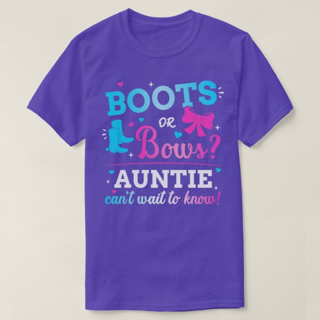 Camiseta Sexo revela botas ou arcos tia combinando bebê p (Frente do Design)
