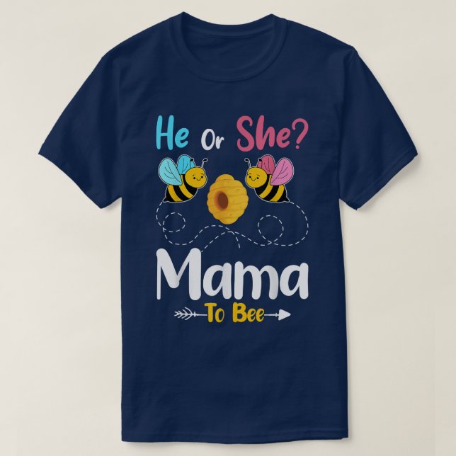 Camiseta Sexo Revela Que Ele ou Ela Mamãe São Bebê Announce (Frente do Design)