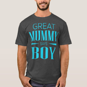 Camiseta Sexo Revelação Excelente Mamãe Diz Menino Correspo