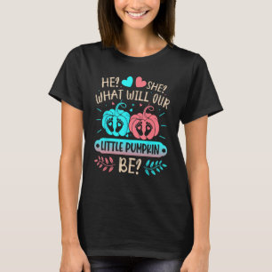 Camiseta Sexo Revelação Festa de Abóbora Bonita Chá de fral