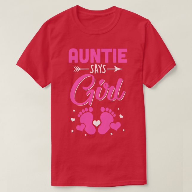Camiseta Sexo Revelado Para Tia Diz Menina Correspondente À (Frente do Design)