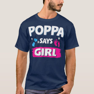 Camiseta Sexo Revelado Poppa Diz Menina Correspondente Bebê