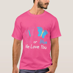 Camiseta Sexo Revelamos Que Te Amo Borboletas Rosa Ou Azul