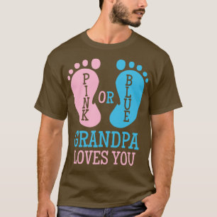 Camiseta Sexo Revele Avô Avô Rosa ou Azul 1