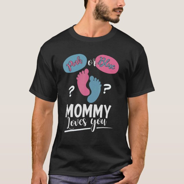 Camiseta Sexo Revele Futuro Mamãe Rosa Ou Mamães Azuis Amor (Frente)
