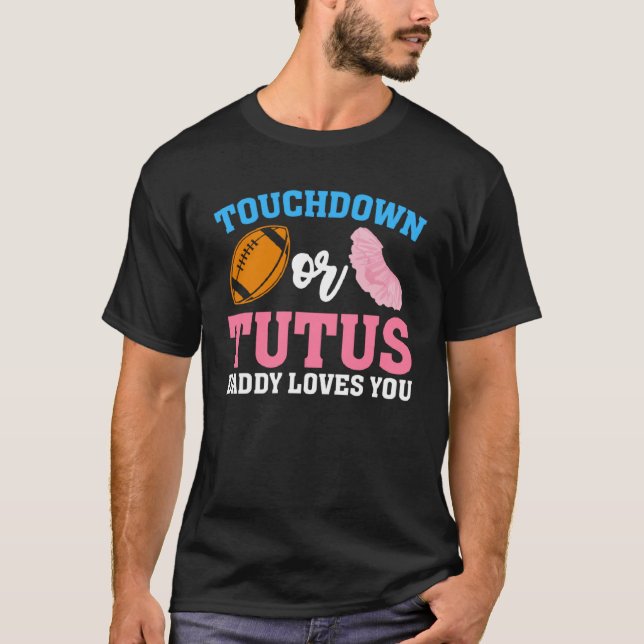 Camiseta Sexo Revele Touchdowns ou Pai de Tutus Corresponde (Frente)