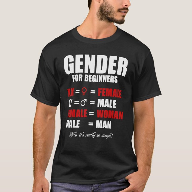 Camiseta Sexo Simples Para Menores XX Mulher XY Mal (Frente)