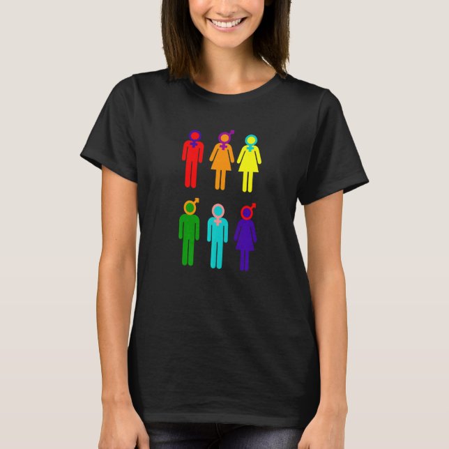 Camiseta Sexos Orgulho Lgbtq Arco-Íris Transgênero Bissexua (Frente)