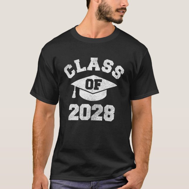 Camiseta Sexta Classe De 2028 Cresce Comigo S, 1º Dia De Es (Frente)