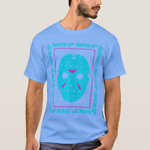 Camiseta Sexta-feira 13 Máscara Azul Neon Summerween Filme