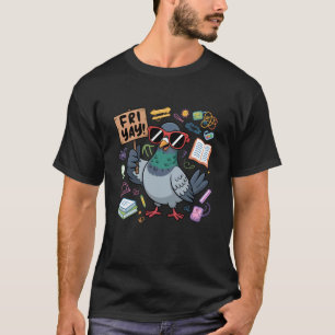 Camiseta Sexta-feira Alegria Pombo Engraçado Professor Alun