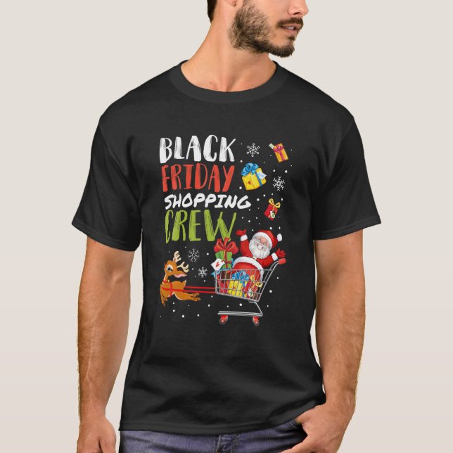 Camiseta Sexta-Feira Comprando Tripulação Natal Engraçado P (Frente)