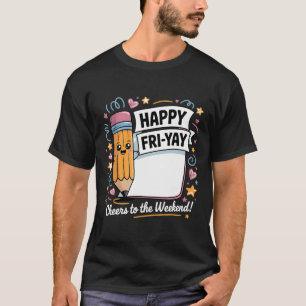 Camiseta Sexta-feira Feliz Professor Fritar Yay Sexta-feira
