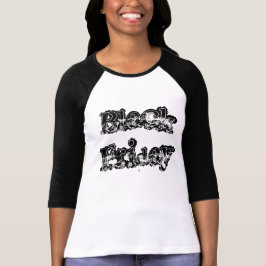 Camiseta Sexta-feira Negra Senhoras 3/4 Capa Raglan White/P