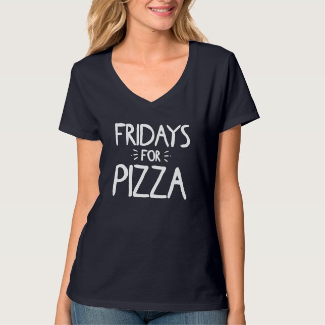 Camiseta Sexta-Feira Para Pizza, Homens De Foodie Italianos (Frente)