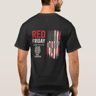 Camiseta Sexta-feira Vermelha Família Militar Lembrar Todos