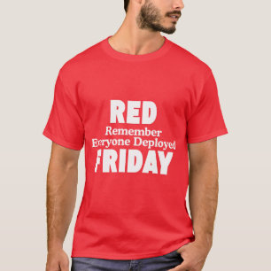 Camiseta sexta-feira vermelha lembre-se de todos implantado