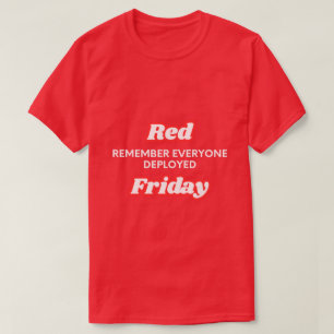 Camiseta sexta-feira vermelha lembre-se de todos implantado