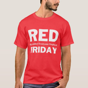 Camiseta Sexta-feira vermelha lembre-se de todos implantado
